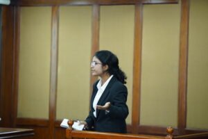 While defending the hypothetical client in a mock trial